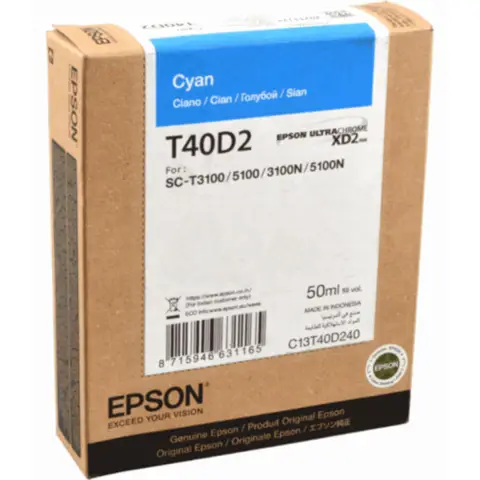 Tusz Epson T40 / C13T40D240 Cyan do drukarek (Oryginalny) [50ml]